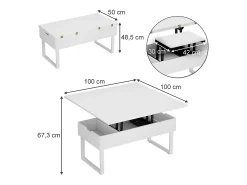 Mesa de centro branco 100x50x48.5 lifty