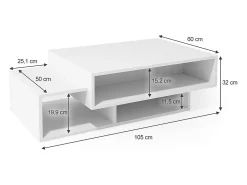 Mesa de centro branco 105x60x32 bari
