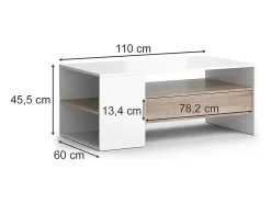 Mesa de centro branco 110x60x45.5 fabien