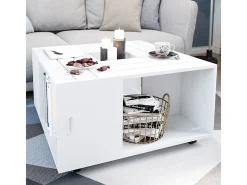 Mesa de centro branco 80x80x43 anton