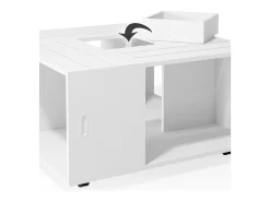 Mesa de centro branco 80x80x43 anton