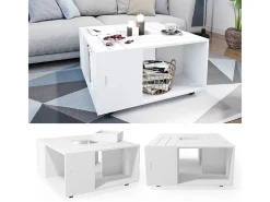 Mesa de centro branco 80x80x43 anton
