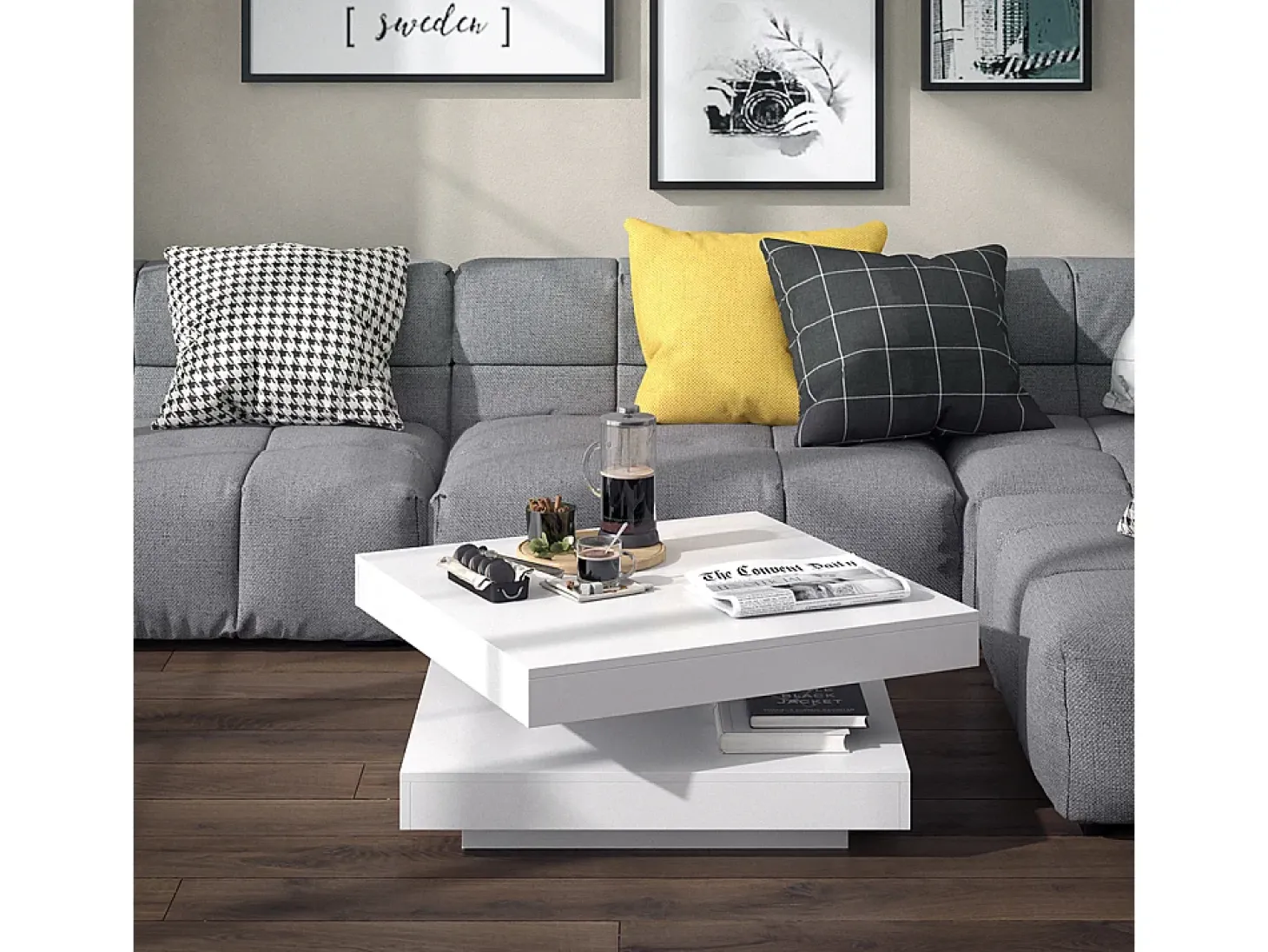 Mesa de centro branco 70x70x34 elias