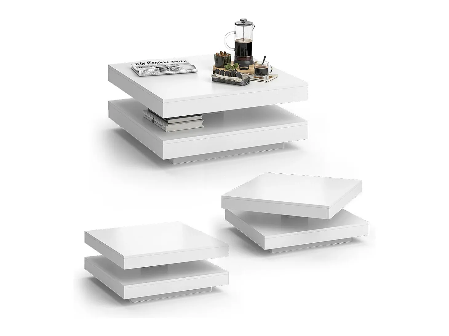 Mesa de centro branco 70x70x34 elias