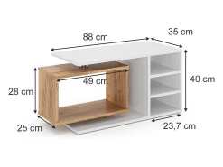 Mesa de centro branco 88x35x40 rafi