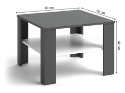 Mesa de centro branco/antracite 60x60x42 homer