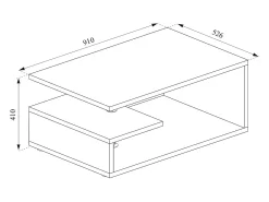 Mesa de centro branco/antracite 91x52.6x41 guillermo