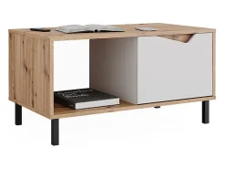 Mesa de centro branco/artesanal 90x50x47 marelle