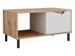 Mesa de centro branco/artesanal 90x50x47 marelle