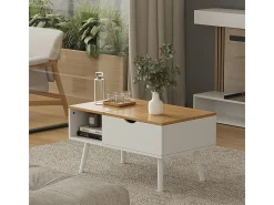Mesa de centro branco/carvalho 76x45x40 stora