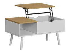 Mesa de centro branco/carvalho 76x45x40 stora
