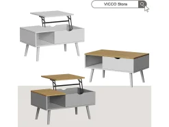 Mesa de centro branco/carvalho 76x45x40 stora