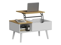 Mesa de centro branco/carvalho 76x45x40 stora