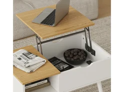 Mesa de centro branco/carvalho 76x45x40 stora