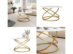 Mesa de centro branco/dourado 79.5x62x46 calgary