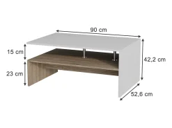 Mesa de centro branco/sonoma 90x52.6x42.2 amato