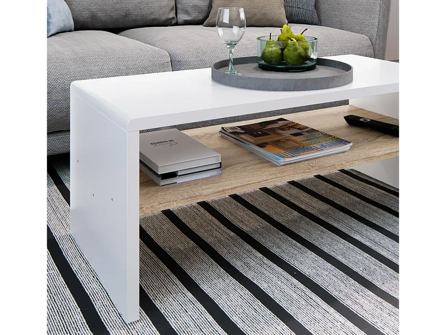 Mesa de centro branco/sonoma 99.6x39.8x40.1