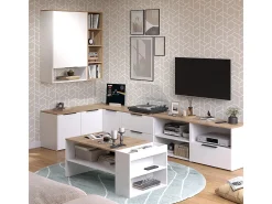Mesa de centro branco/sonoma 100x55x42 wido