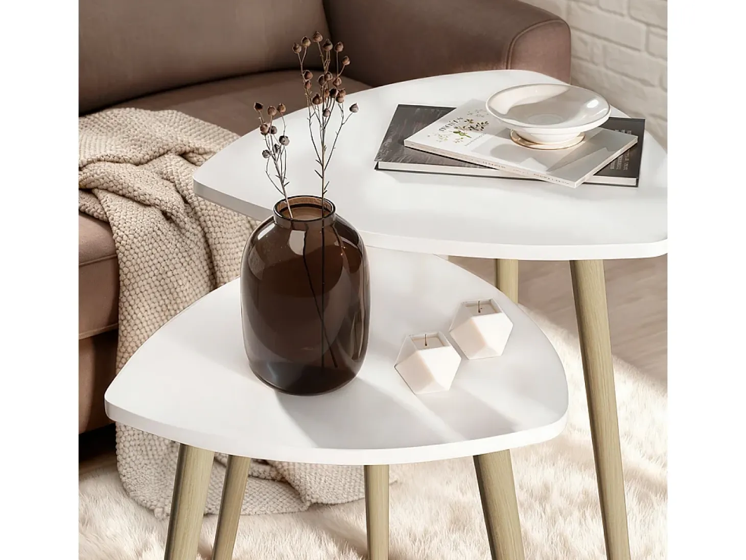 Mesa de centro branco/sonoma 48x48x45 twino