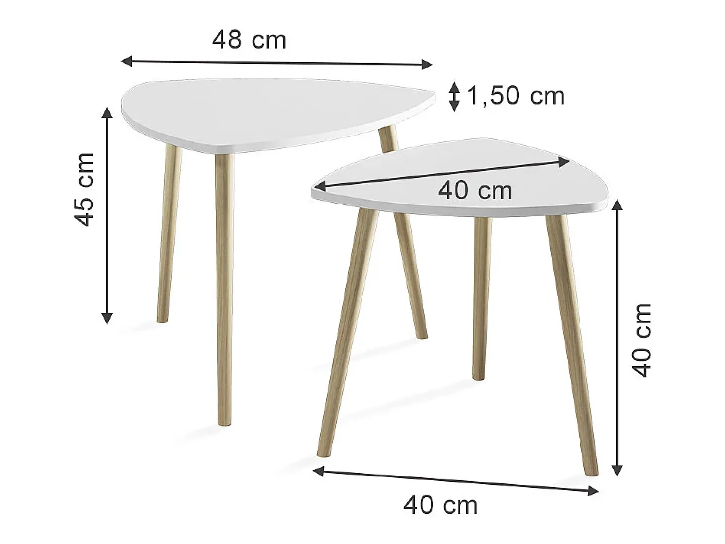 Mesa de centro branco/sonoma 48x48x45 twino