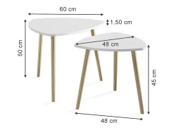 Mesa de centro branco/sonoma 60x60x50 twino