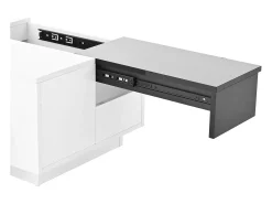 Mesa de centro brilhante 80×50×35,5 cm - Iluminação LED - 1 gaveta - Tampo extensível - Branco + Preto