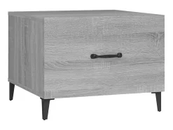 Mesa de centro c/ pernas de metal 50x50x40 cm sonoma cinzento PT203561