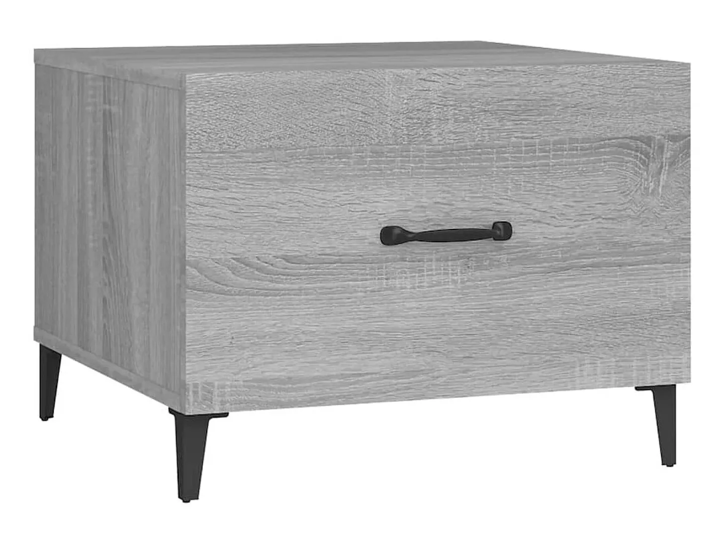 Mesa de centro c/ pernas de metal 50x50x40 cm sonoma cinzento PT203561