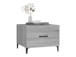 Mesa de centro c/ pernas de metal 50x50x40 cm sonoma cinzento PT203561