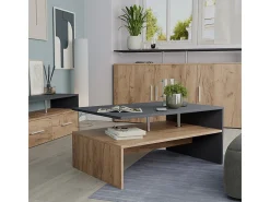 Mesa de centro carvalho antracite/goldkraft 90x52.6x42.2 amato