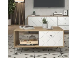 Mesa de centro carvalho artesanal 90.2x59.4x42.4 nizza
