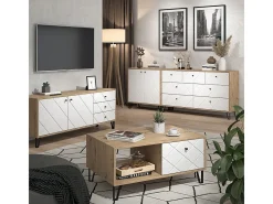 Mesa de centro carvalho artesanal 90.2x59.4x42.4 nizza