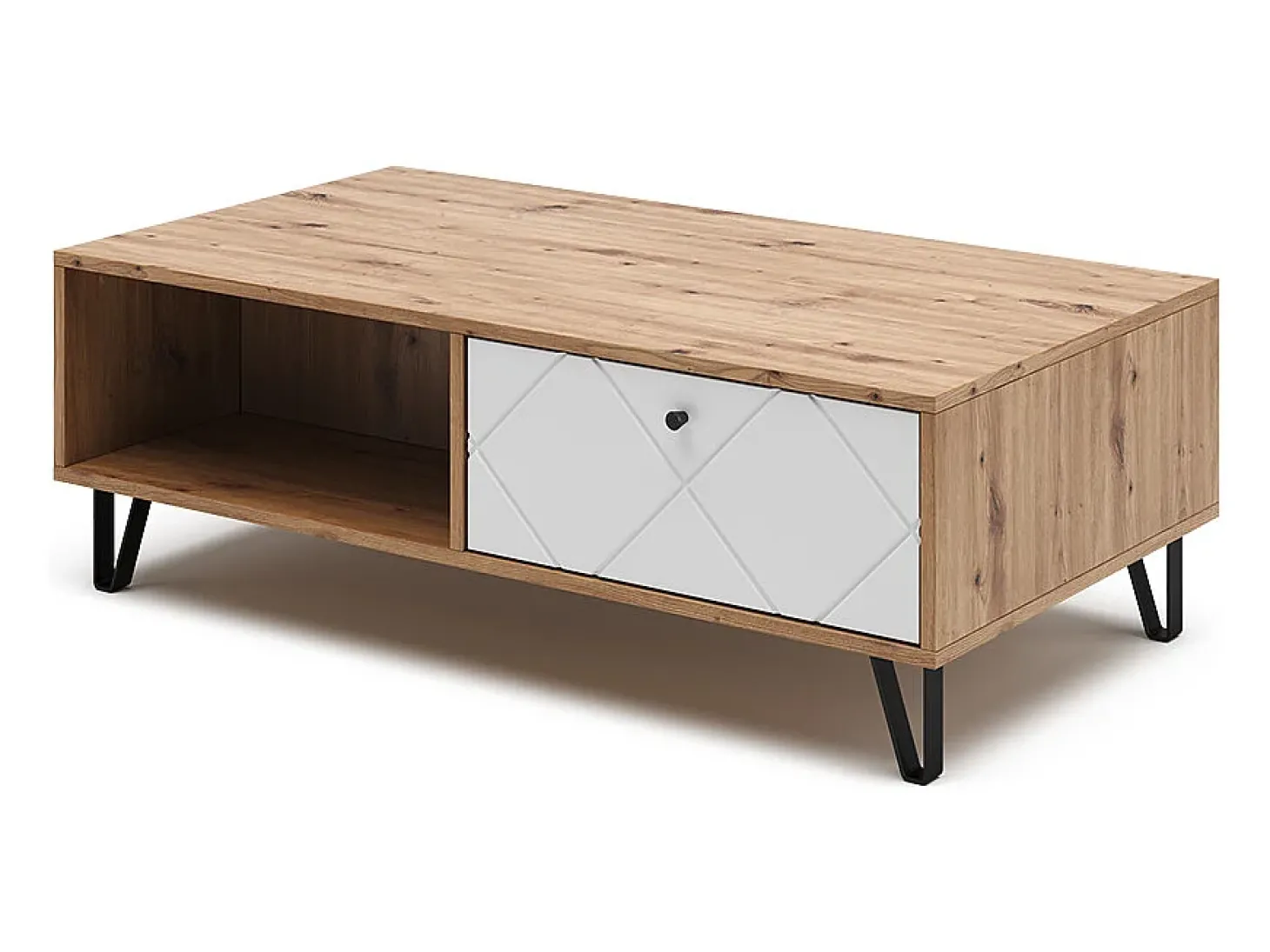 Mesa de centro carvalho artesanal 110x60x37 nizza