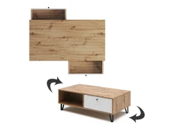 Mesa de centro carvalho artesanal 110x60x37 nizza