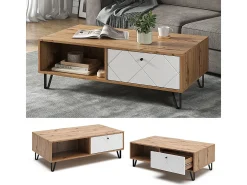 Mesa de centro carvalho artesanal 110x60x37 nizza
