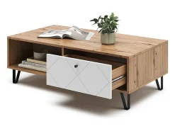 Mesa de centro carvalho artesanal 110x60x37 nizza