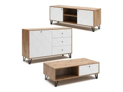 Mesa de centro carvalho artesanal 110x60x37 nizza