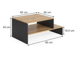 Mesa de centro carvalho goldkraft/antracite 90x55x40 amely