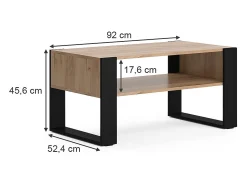 Mesa de centro carvalho goldkraft 92x52.4x45.6 olli