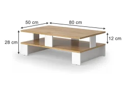 Mesa de centro carvalho goldkraft/branco 80x50x28 belina