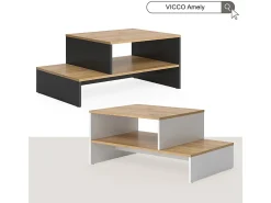 Mesa de centro carvalho goldkraft/branco 90x55x40 amely