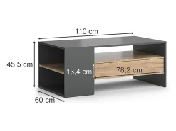 Mesa de centro carvalho goldkraft 110x60x45.5 fabien