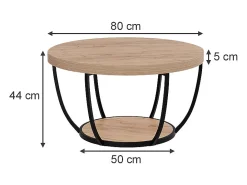 Mesa de centro carvalho goldkraft 80x80x44 arvina