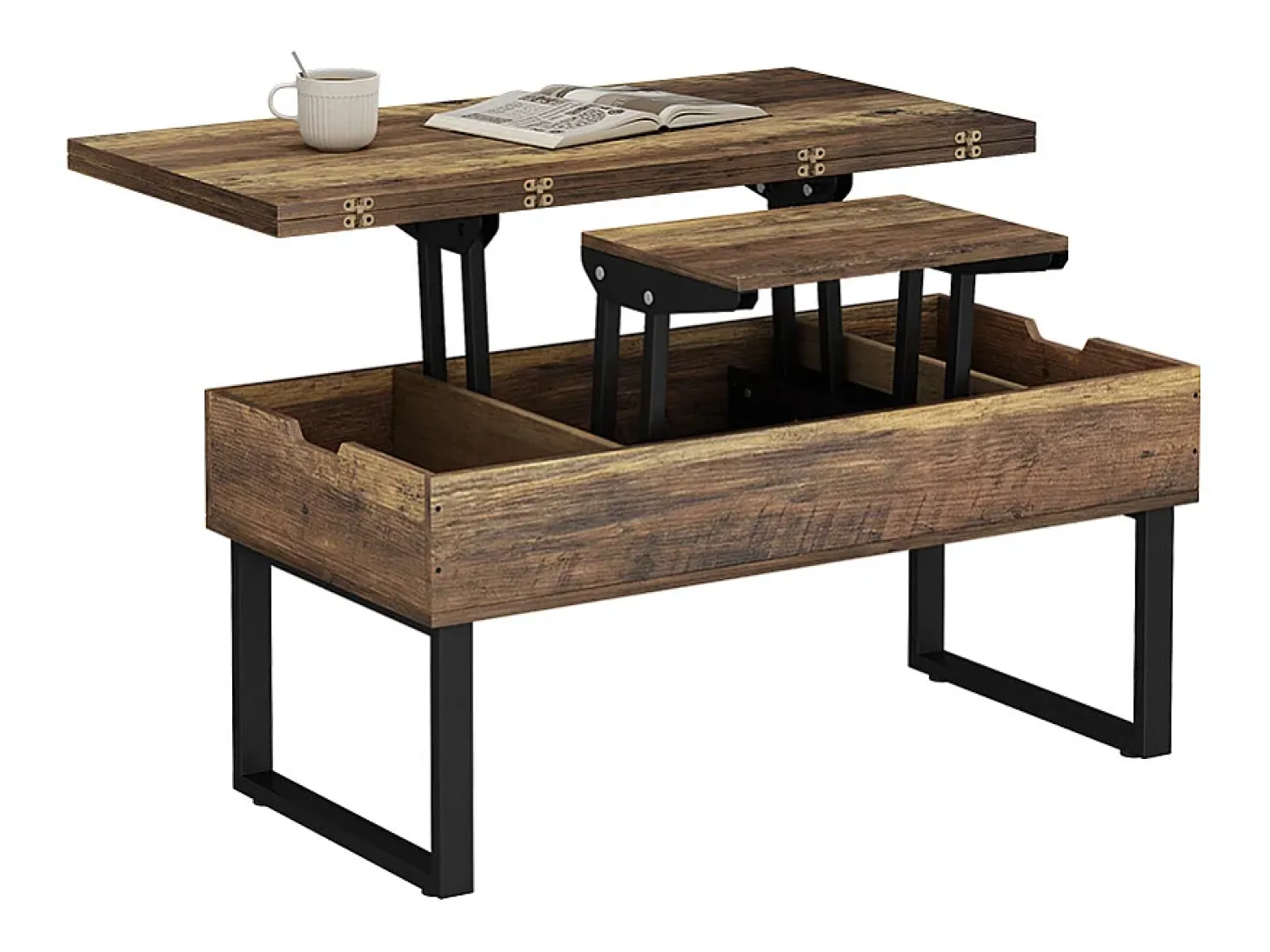 Mesa de centro carvalho rústico 100x50x48.5 lifty
