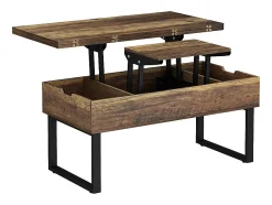 Mesa de centro carvalho rústico 100x50x48.5 lifty