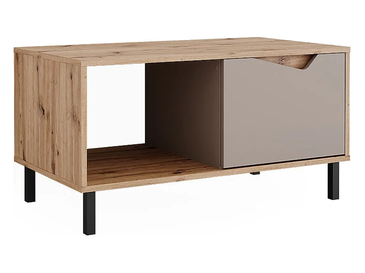 Mesa de centro carvalho verde/artesanato 90x50x47 marelle