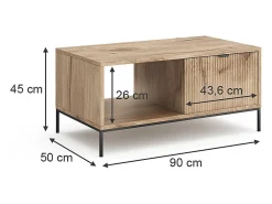 Mesa de centro carvalho viking 90x50x45 eliza