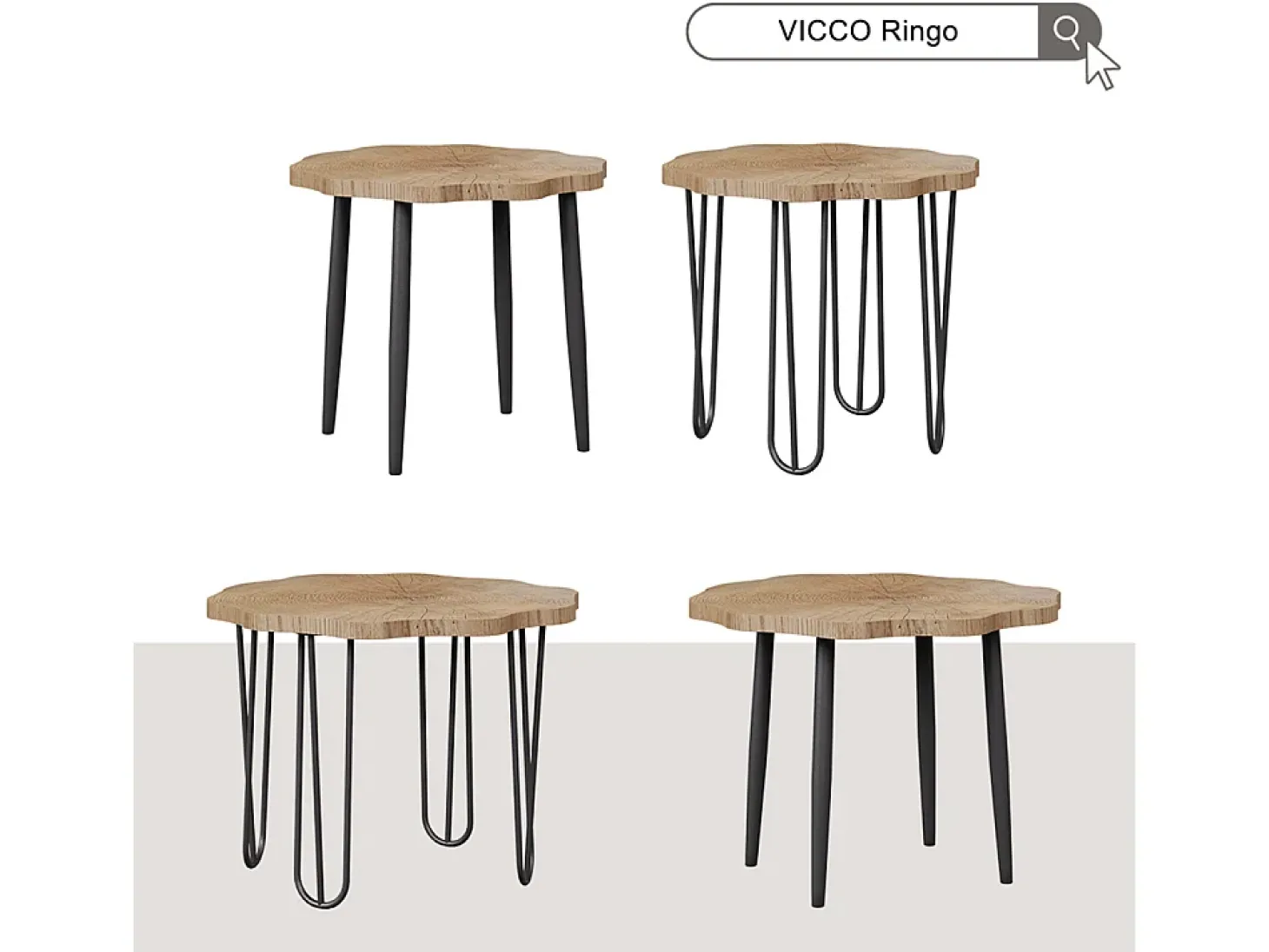 Mesa de centro carvalho 60x60x2.5 ringo