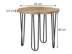 Mesa de centro carvalho 50x50x2.5 ringo