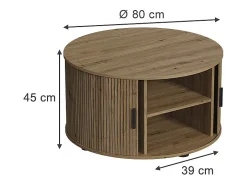 Mesa de centro carvalho 80x80x45 selva